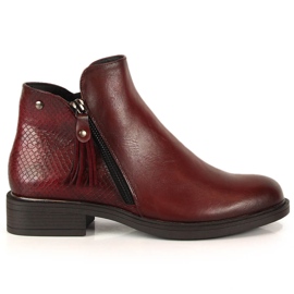 Stivaletti da donna Jodhpur pelle di serpente Vinceza chiaretto rosso