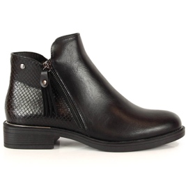 Stivali da donna Stivali Jodhpur in pelle di serpente nero Vinceza