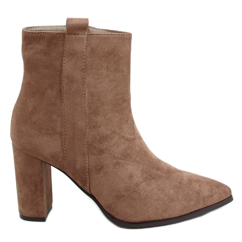 Stivali classici con tacco Titina Khaki beige