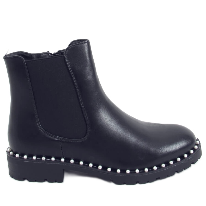 Stivaletti Chelsea con perle Maxim Black nero