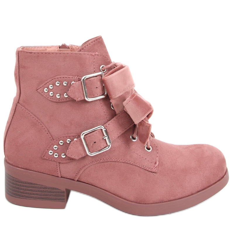Stivaletti stringati con fiocchi Lara Pink rosa