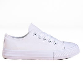 Sneakers da bambino stringate Vico bianche bianco