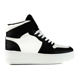 Sneakers alte da donna Shelovet bianche e nere bianco nero