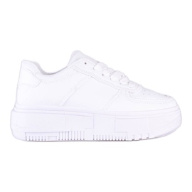 Scarpe sportive da donna bianche Shelovet sulla piattaforma bianco