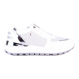 Scarpe sportive da donna Shelovet bianche con glitter bianco