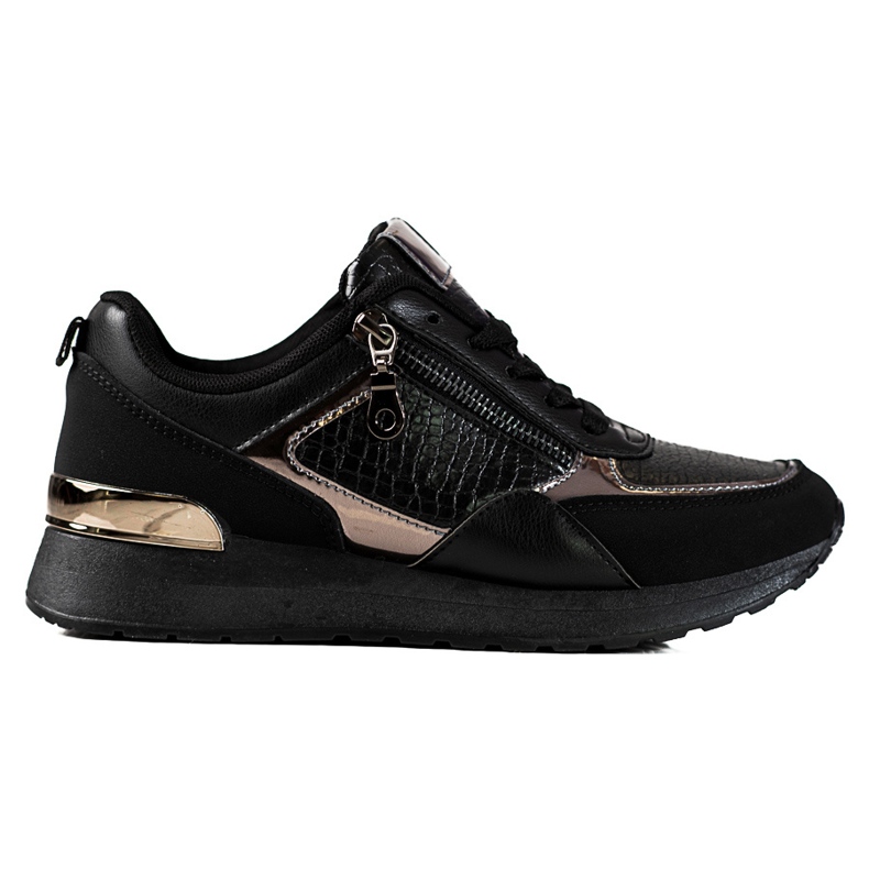 Sneakers da donna sulla piattaforma Shelovet nere nero