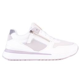 Sneakers bianche da donna Shelovet con suola bianca bianco viola