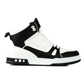 Sneakers alta con lacci Shelovet bianche e nere bianca nero