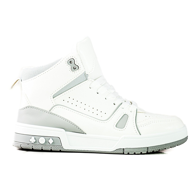 Sneakers alte con lacci Shelovet grigie e bianche bianca grigio
