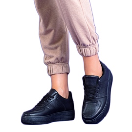 Scarpe sportive da donna nere sulla piattaforma Shelovet nero