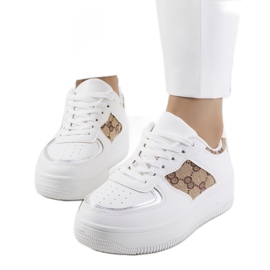 Sneakers bianche da donna Luzia bianco marrone