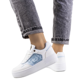 Sneakers blu sulla piattaforma Coronel bianca