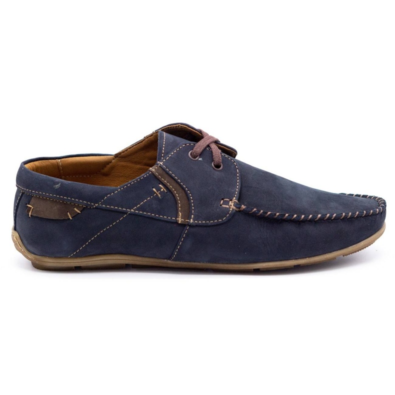 Olivier Mocassini uomo in pelle 297 blu navy marrone