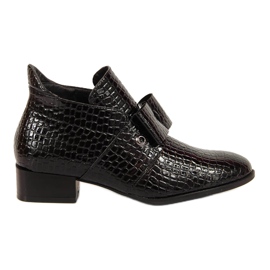 Stivali da donna Stivali Jodhpur con fiocco Potocki laccato nero