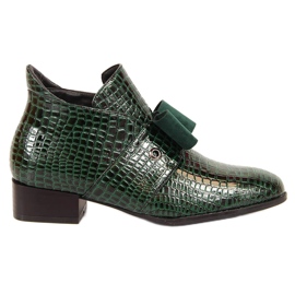 Stivali da donna Stivali Jodhpur con fiocco Potocki laccato verde
