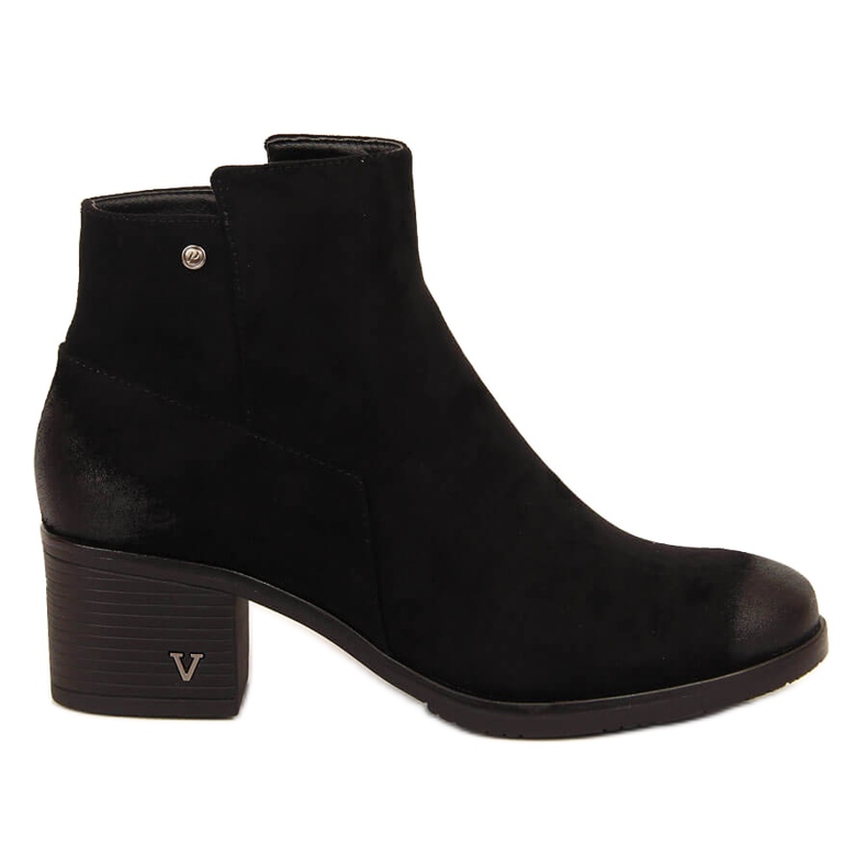 Stivali da donna sul post in eco-suede nero Potocki