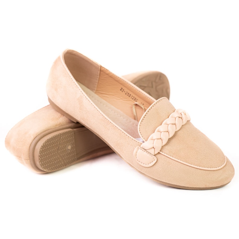 W. Potocki Mocassini da donna Potocki in camoscio beige