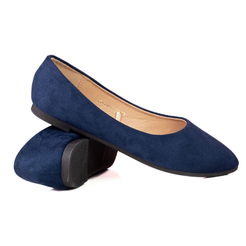 W. Potocki Ballerine Potocki da donna blu navy realizzate in suede ecologico