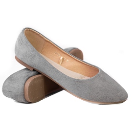 W. Potocki Ballerine Potocki da donna grigie realizzate in suede ecologico grigio