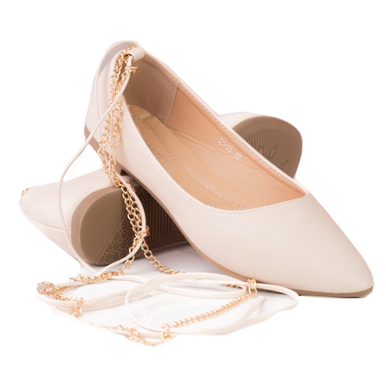 Ballerine Shelovet da donna beige con catene