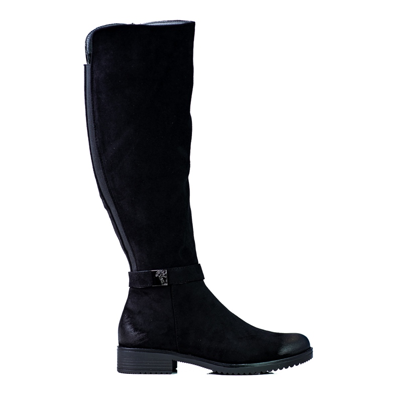 Comodi stivali da donna Vinceza in camoscio ecologico nero