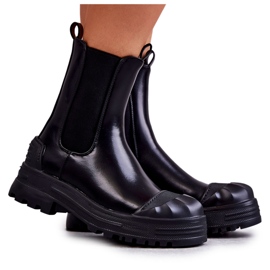 PG1 Stivali Bassi Classici Alti Lavoratori Neri nero