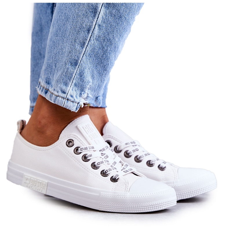 Sneakers in pelle da donna Big Star KK274105 Bianche bianca