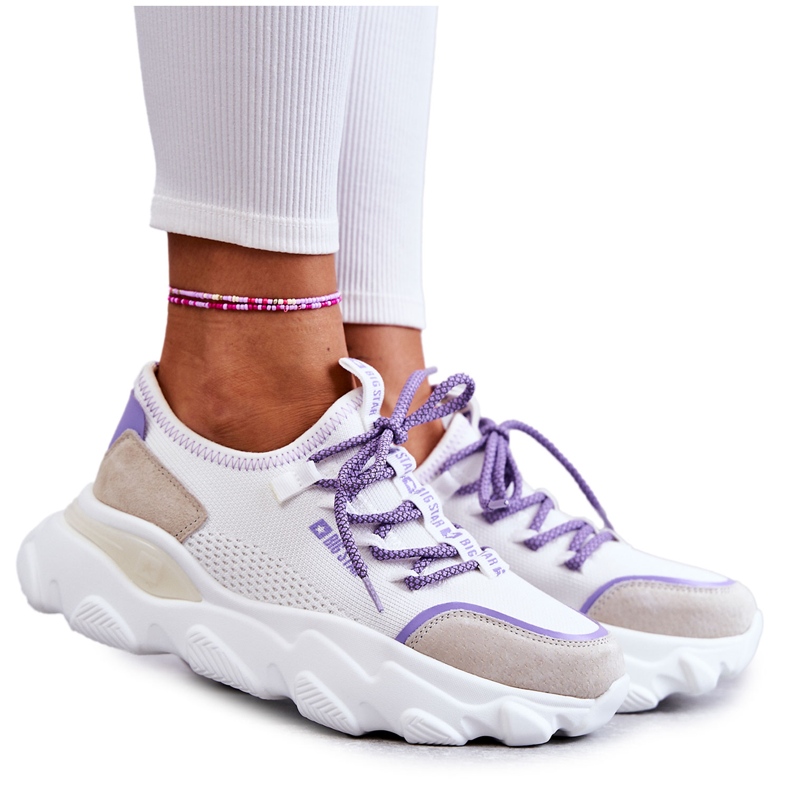 Sneakers da donna Memory Foam System Big Star KK274029 Bianche bianca viola