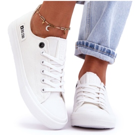 Sneakers da donna in materiale basso Big Star KK274008 Bianche bianca