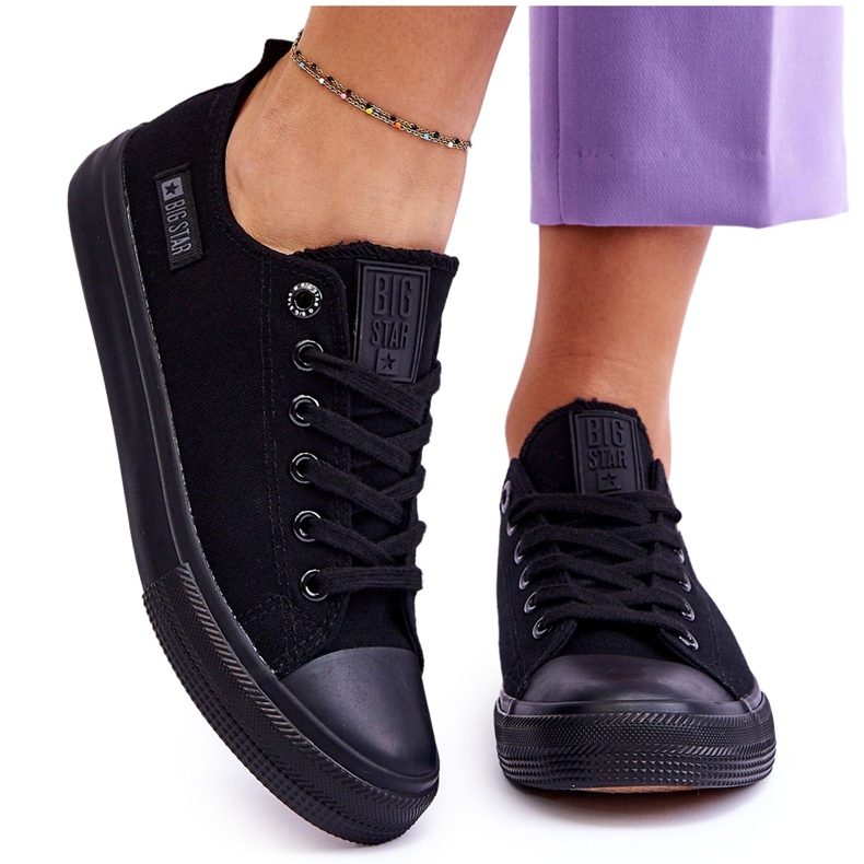Sneakers da donna in materiale basso Big Star KK274009 nere nero
