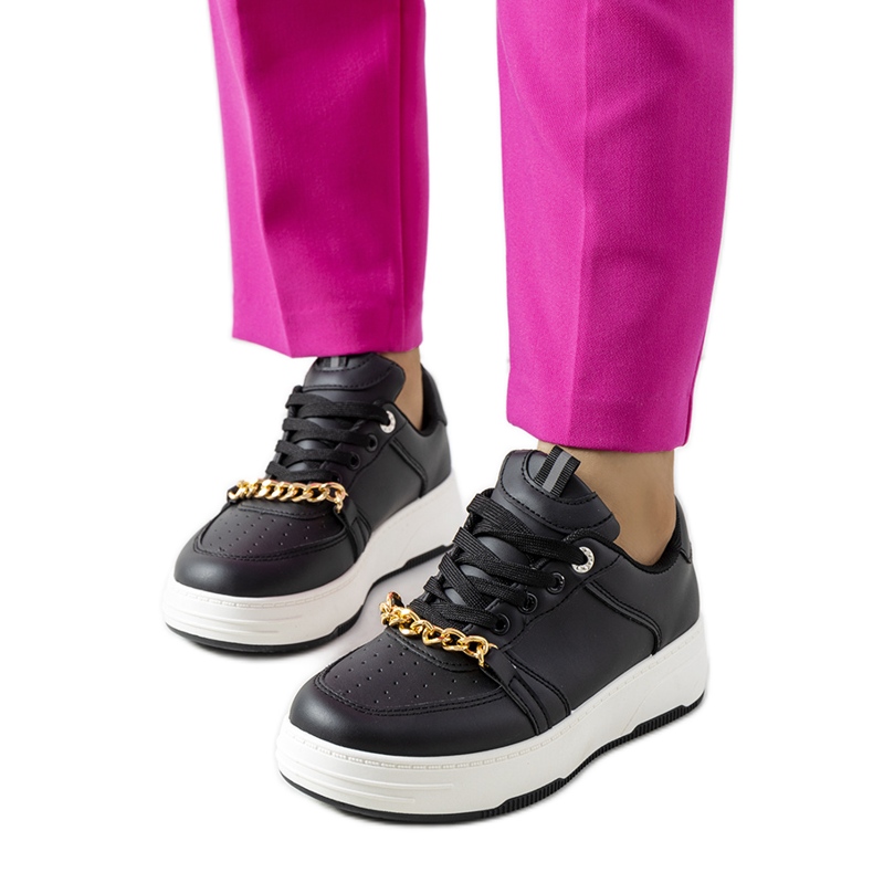 Sneakers nere con catena Kelliher nero