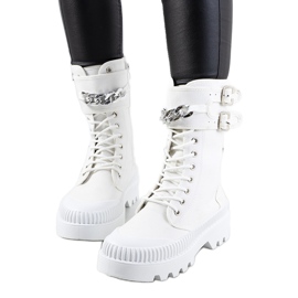 Sneakers bianche con catena Taus bianco