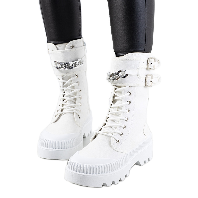 Sneakers bianche con catena Taus bianca