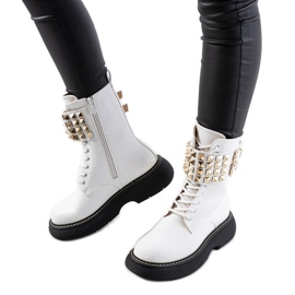 Stivali bianchi con borchie Lacer bianca