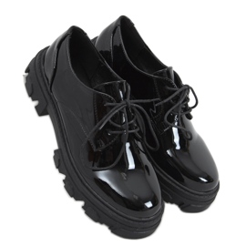 PA1 Mocassini stringati Tekla Black Shing nero