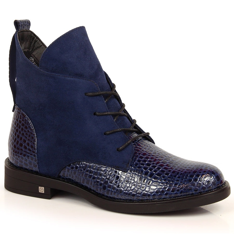 Stivali da donna, Potocki isolante in coccodrillo blu navy