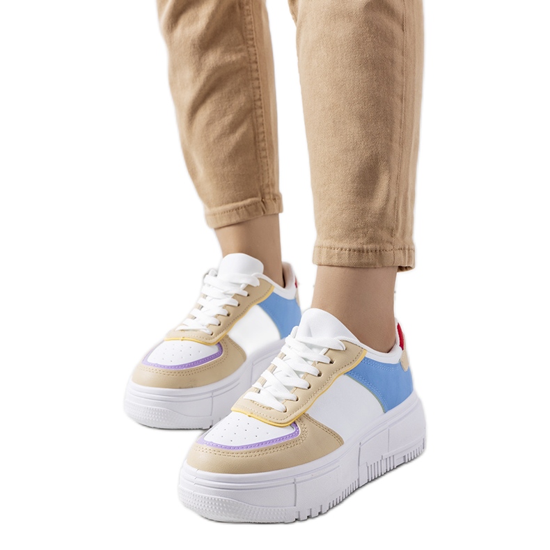Sneakers bianche da donna Mandib beige