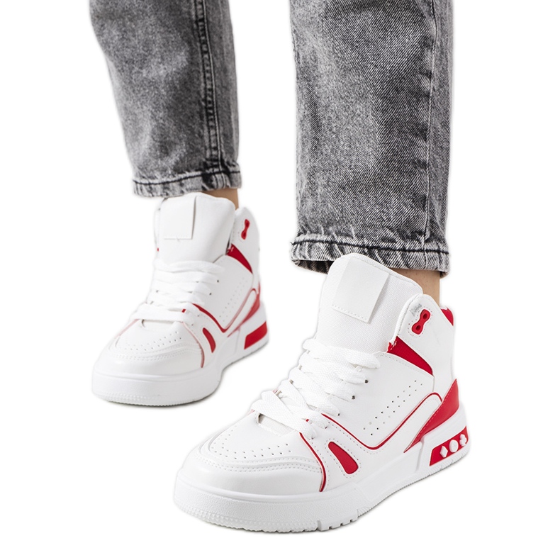Sneakers rosse Grandis alla caviglia bianca rosso