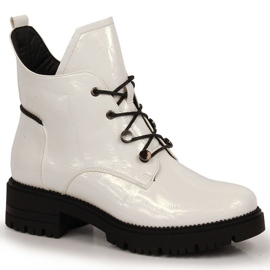 Stivali laccati caldi Potocki W WOL89B bianco bianca