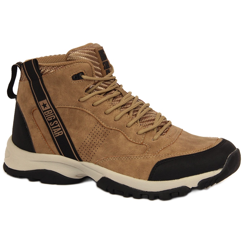 Scarpe da trekking alte da uomo beige Big Star KK174283 marrone