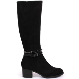 Stivali caldi da donna in camoscio nero Jezzi