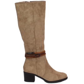 Stivali Jezzi da donna in caldo camoscio beige
