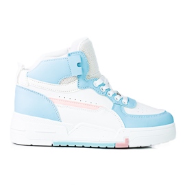 Sneakers Shelovet da donna con tomaia alta, bianche e blu bianca