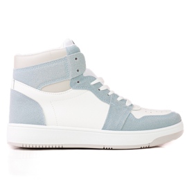 Sneakers alte bianche e blu da donna Shelovet bianco