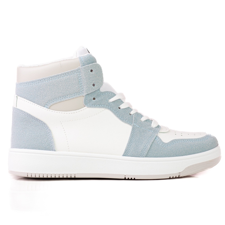 Sneakers alte bianche e blu da donna Shelovet bianca