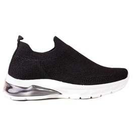 W. Potocki Sneakers nere sportive da donna Potocki, tessuto con glitter nero
