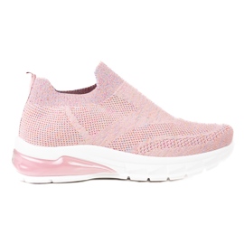 W. Potocki Rosa, sport donna, sneakers Potocki, tessuto con glitter