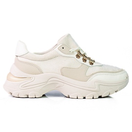 Sneakers da donna su una spessa suola Shelovet beige