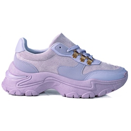 Sneakers da donna su una spessa suola viola Shelovet
