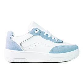 Scarpe sportive Shelovet da donna alla moda su una piattaforma bianca blu